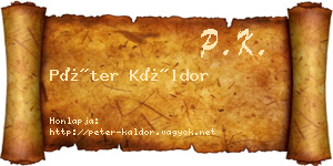Péter Káldor névjegykártya